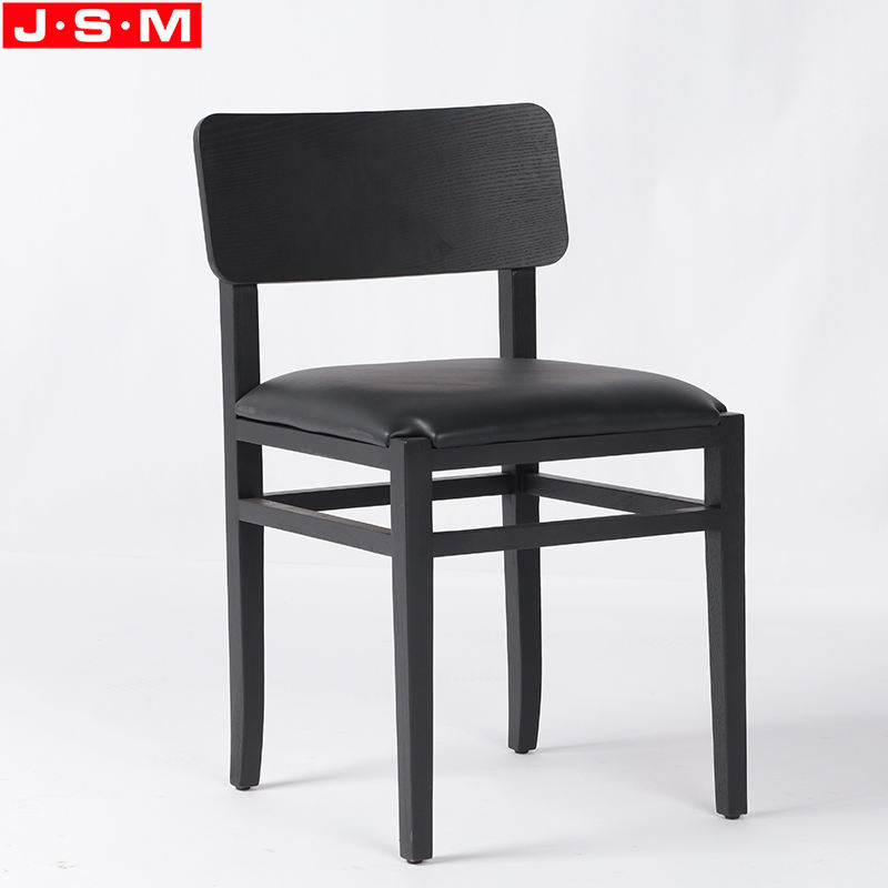 Black American Ash Frame Pu Fabric Upholstery Seat Pad Dining Chairs