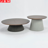 Cushion Base Wood Veneer Table Top Round Coffee Table Home Living Room Tea Table