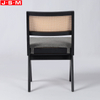 Nordic Modern Black Wooden Outdoor Dining Chair With Removeable Upholstery Seat Pad