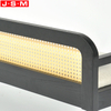 Plastic Rattan Back Chair Cushion Seat Long Benches Chair With Arm