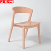 Nordic Retro Bedroom Dining Room Outdoor Pink Wooden Frame Dining Chairs