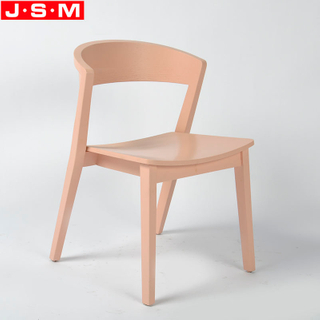 Nordic Retro Bedroom Dining Room Outdoor Pink Wooden Frame Dining Chairs