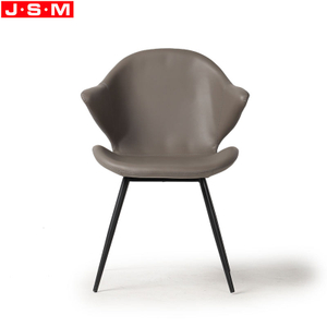Unique Accent Luxury Leather Metal Legs Dining Room Study Room Dining Chair