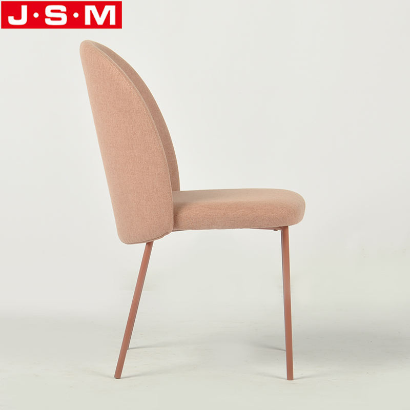 Contemporary Wooden Frame Pink Back Dining Chairs In Office Building