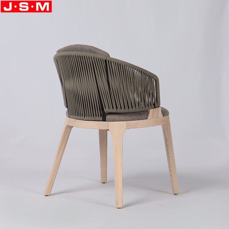 Factory Wholesale Home Furniture Cuton Rope Woven Dinning Chair Base Ash Wood Leisure Dinning Chair