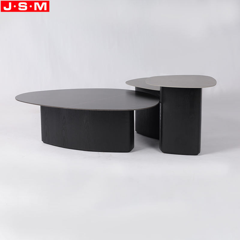Hot Selling Man Made Stone Tea Table Living Room Tea Table Ash Veneer Base Tea Table