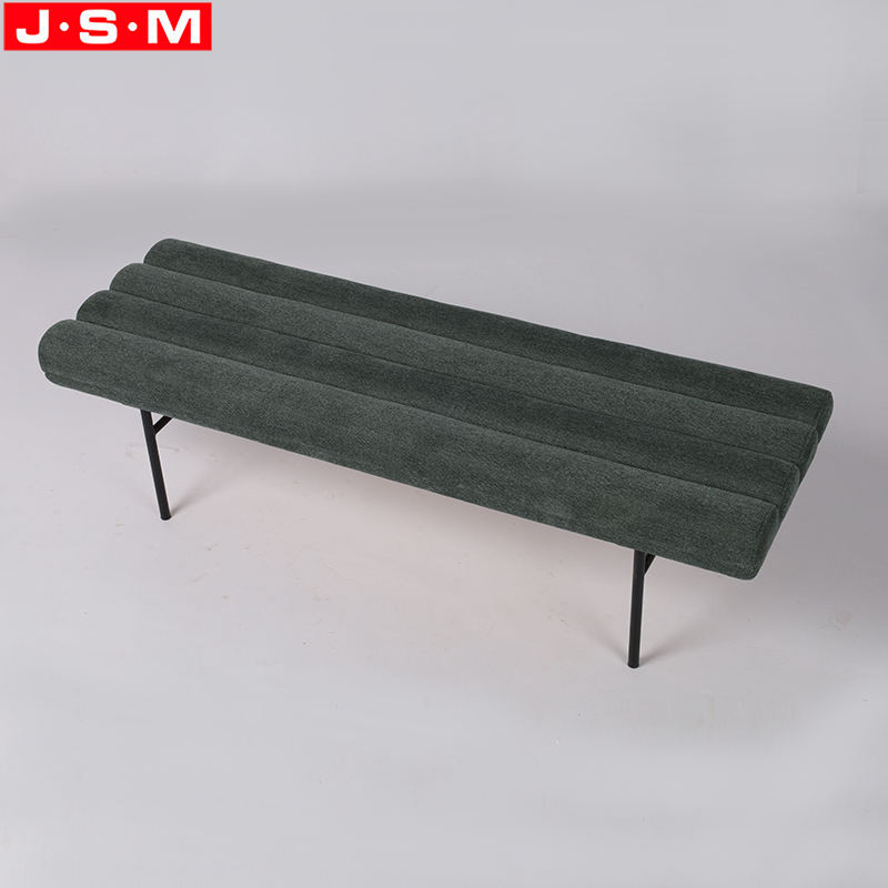 Professional Customized Fabric Pu Upholstery Living Room Bench Metal Frame Bench