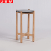 Minimalist Customized Coffee Table Stone Top Wood Leg Side Table