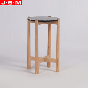 Minimalist Customized Coffee Table Stone Top Wood Leg Side Table