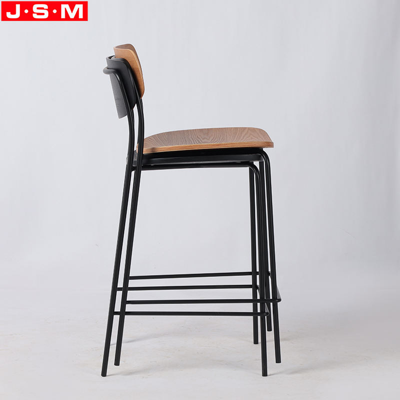 Wholesale Modern Dining Kitchen Counter High Chair Metal Barstool With Powder Coating