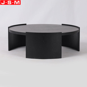 Luxury Modern Bedroom Black Plywood Tea Table Sets With Ash Veneer