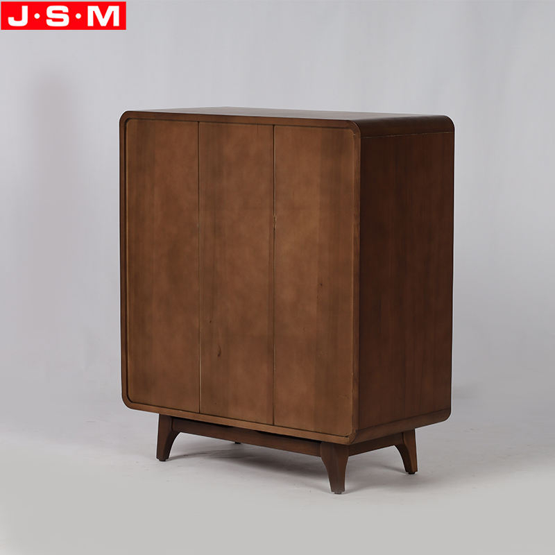 Simple One Drawers Brown Ash Timber Wood Base Living Room Cabinet