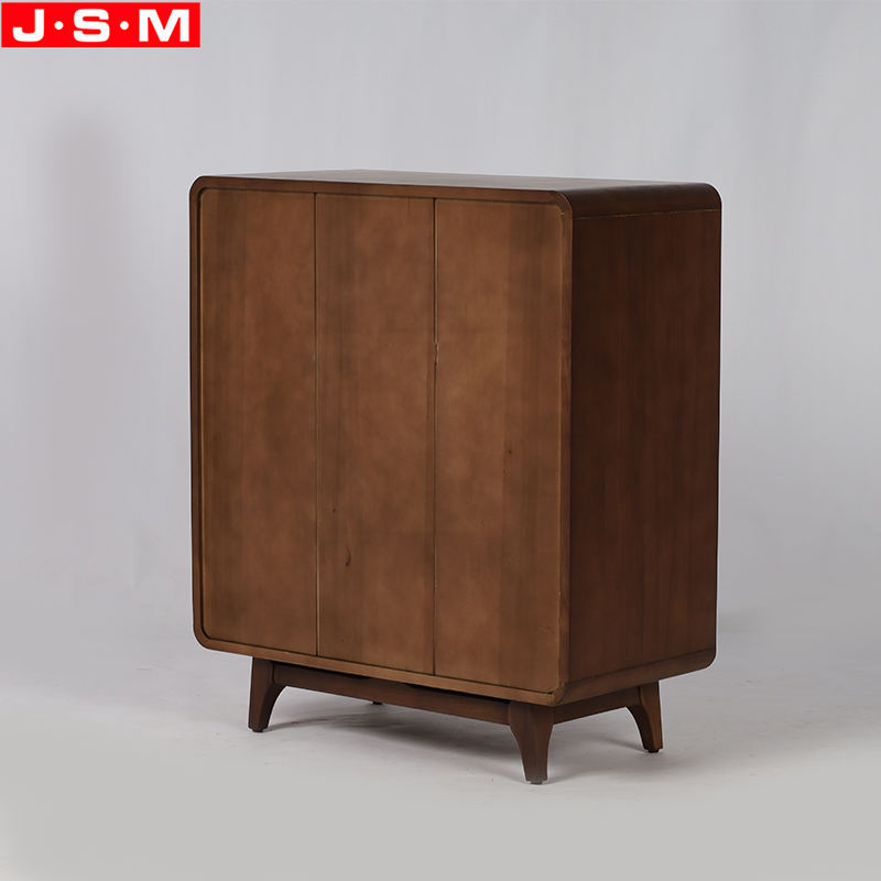 Simple One Drawers Brown Ash Timber Wood Base Living Room Cabinet