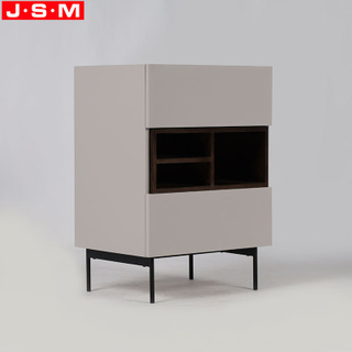 Metal Base Living Room Wood Cabinet Furniture Modern Cabinet With 2 Drawers