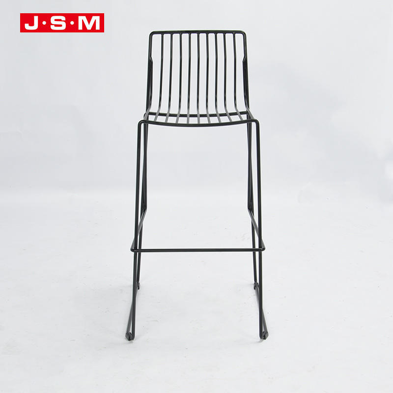 Nordic Black Powder Coating Metal Frame Kitchen Height Bar Stools Chair