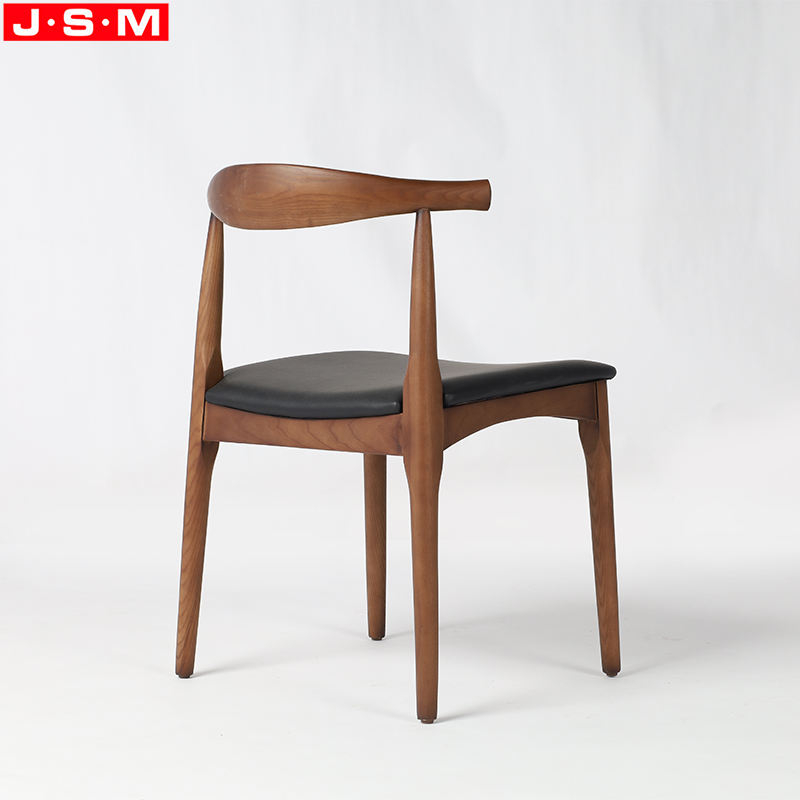 Nordic Style Black Cushion Foam And Fabric Seat Wood Dining Chairs