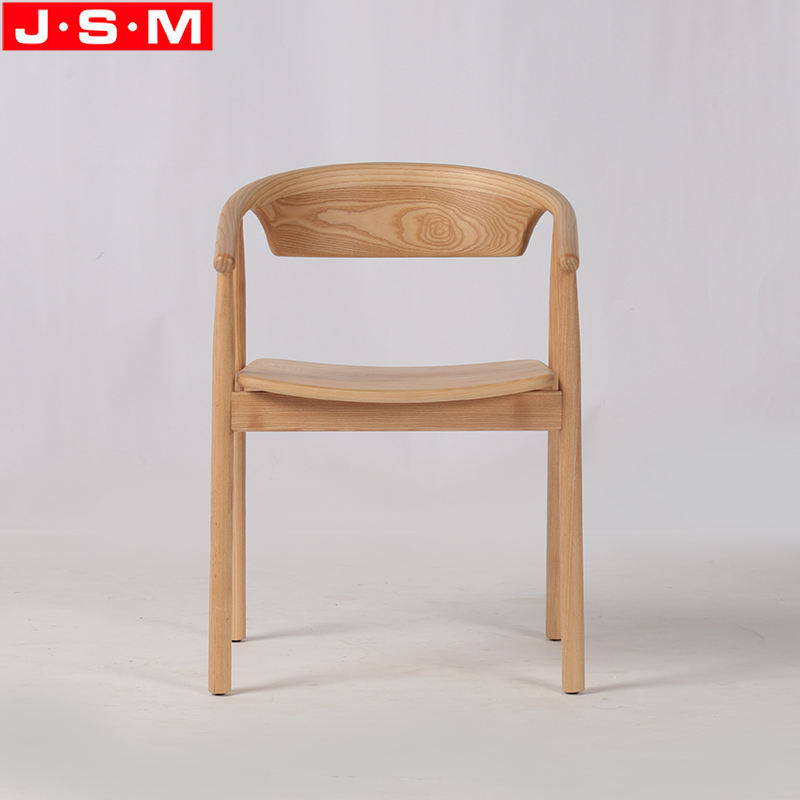 Commercial All Ash Dining Chair Restaurant Wood Dining Chair With Armrest Backrest