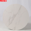 Luxury Modern Design Living Room White Marble Round Coffee Table With Metal Leg