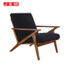 Living Room Fabric Cushion Leisure Wooden Leg Armchair With Back