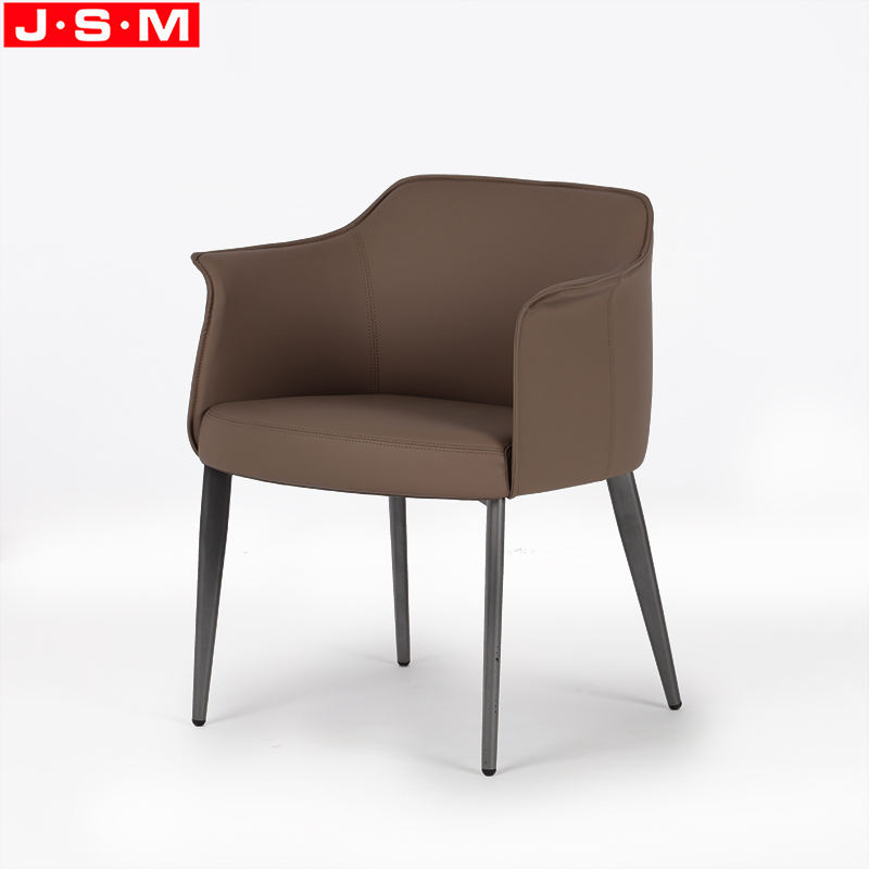 Luxury Design Leather Material Simple Home Furniture Metal Dining Chair