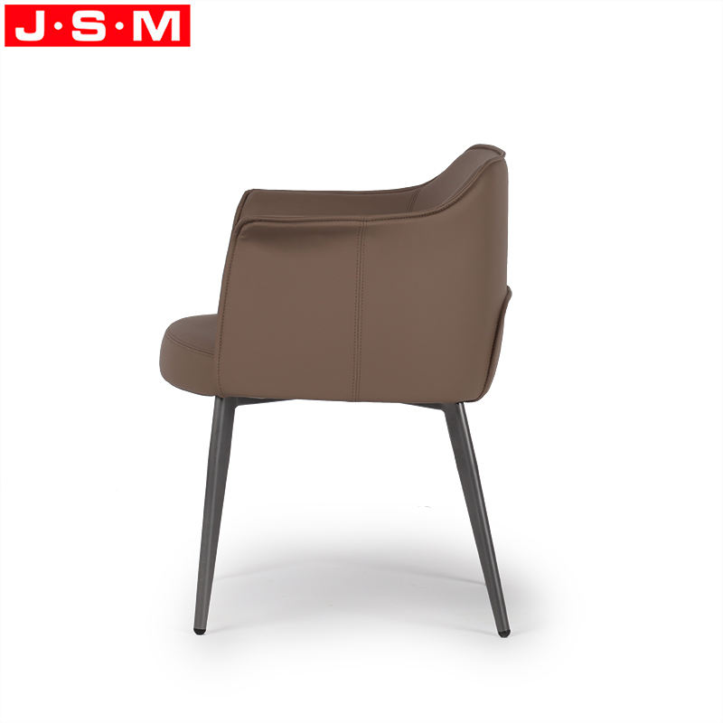 Luxury Design Leather Material Simple Home Furniture Metal Dining Chair