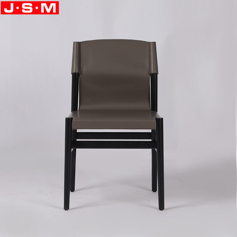 High Quality Hard PU Dining Room Chair Saddle Leather Dinning Chair