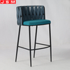 Hot Sale Weave Belt Back Metal Vintage Counter Height Stools Cushion Seat High Bar Chairs