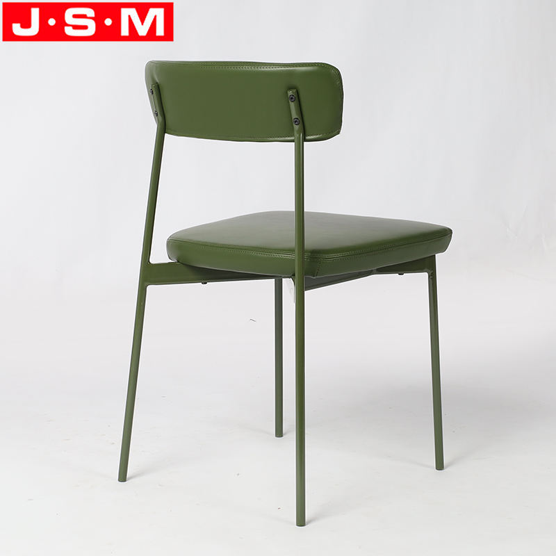 Modern Design Fabric Upholstered Seat Dining Chairs With Metal Legs