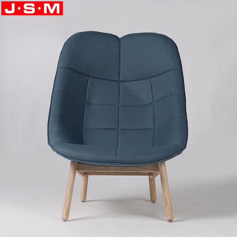 Wooden Base Comfortable Molded Foam Leisure Chair Living Room High Back Armchair