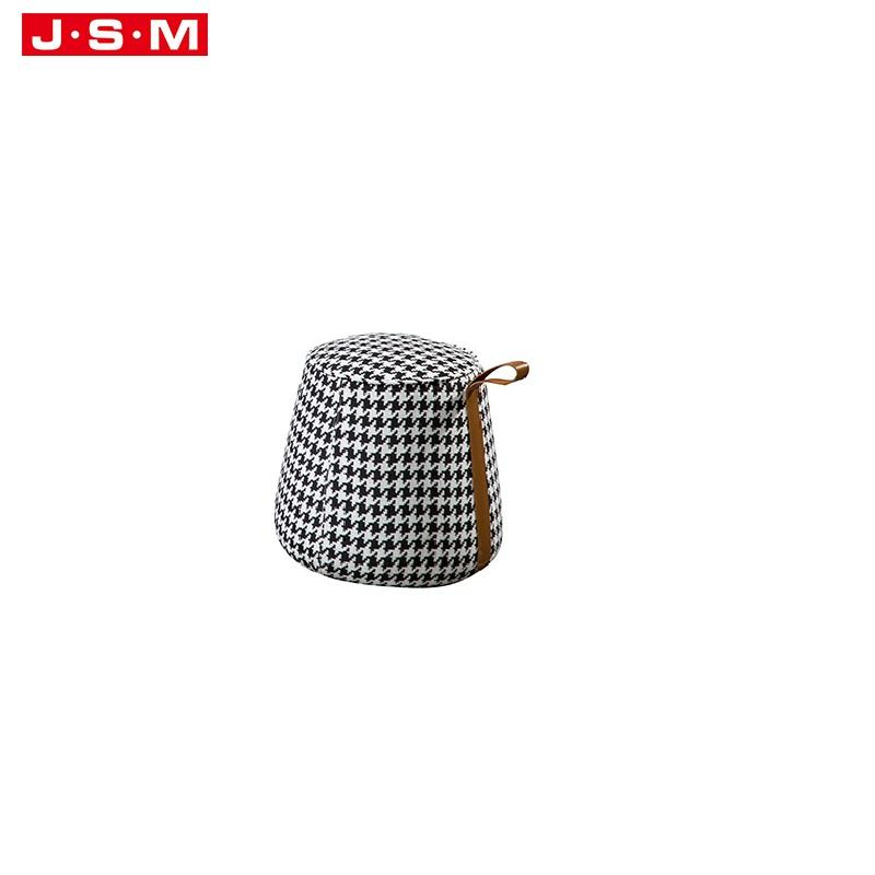 Modern Furniture Style Round Wooden Frame Foam Fabric Foot Stool Velvet Tufted Ottoman