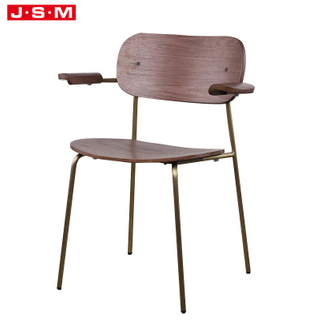 New Design Wooden Upholstered Europe Modern Designer Metal Frame Dining Chair