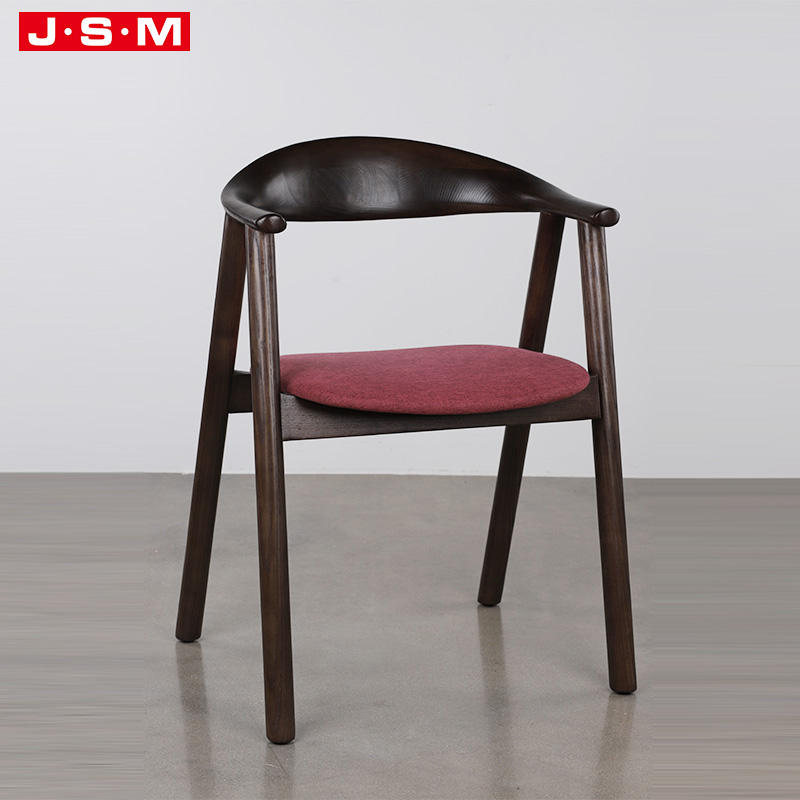 Modern Restaurant Hotel Wood High Back Cushion Seat Black Ash Timber Frame Dining Chair For Dining