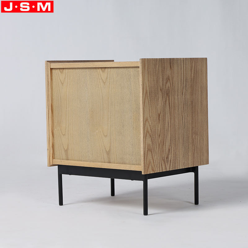 Wholesale Hot Sale Wooden Modern Metal Base Bedside Table Nightstand