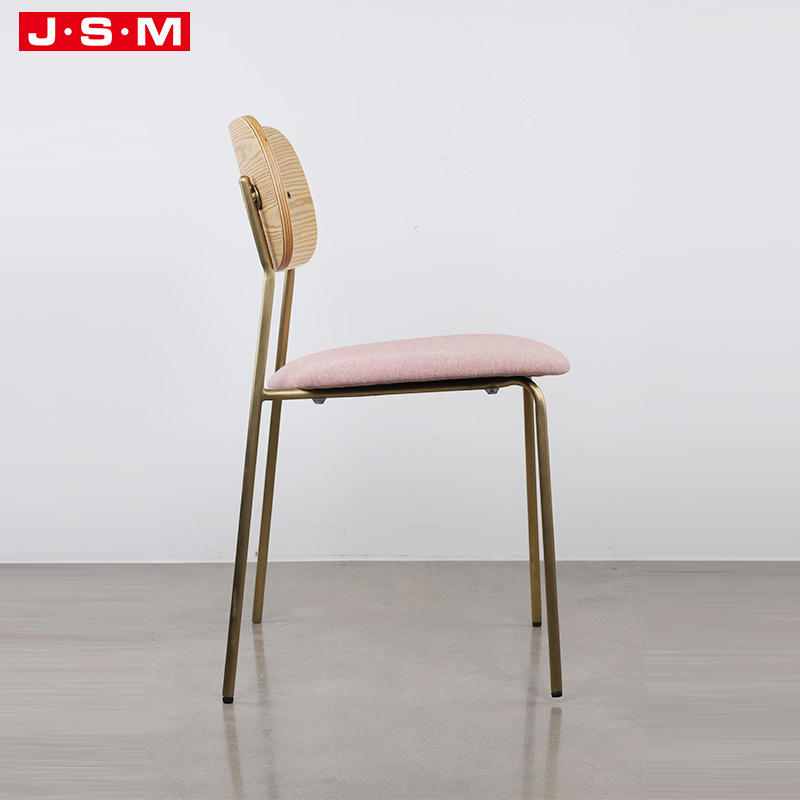 New Products Small Round High Back Soft Buff Wooden Dining Chair