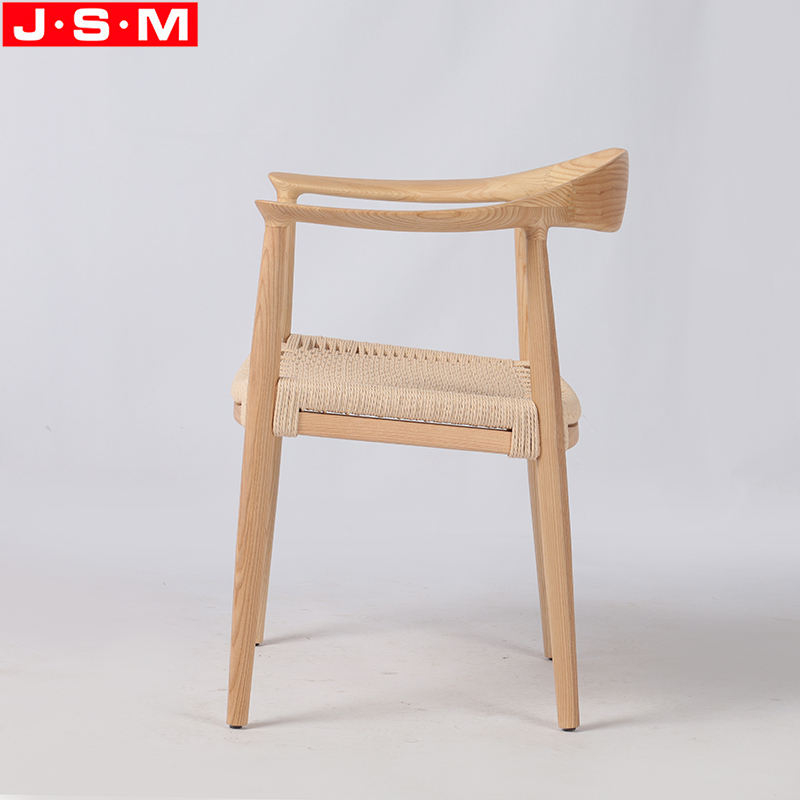 Wholesale Paper Rope Woven Wood Dining Chairs Restaurant Dining Chair