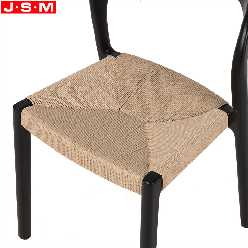Modern Cheap Wood Chair High Quality Dining Chair Rope Woven Seat And Solid Wood Restaurant Chair