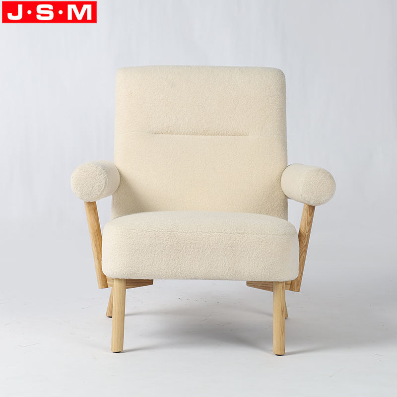 Hot Sale Single Seater Leisure Chair Fabric Wooden Leg Armchair