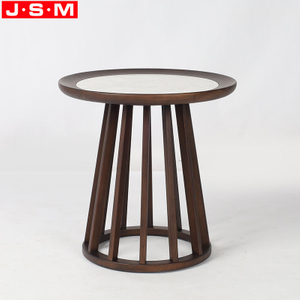 Round Rock Slab Table Top Coffee Table Modern Wooden Ash Timber Base Tea Table
