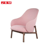 Modern Furniture Pink Cushion Seat Reclining Wooden Leg Armchair