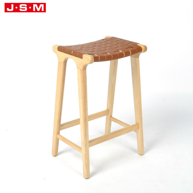 New House Nordic Dining Luxury Wood Classical Fabric Pu Leather Bar Chair