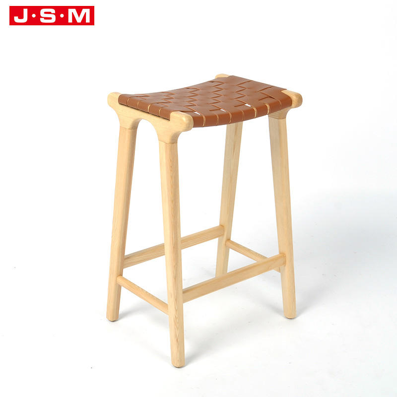 New House Nordic Dining Luxury Wood Classical Fabric Pu Leather Bar Chair