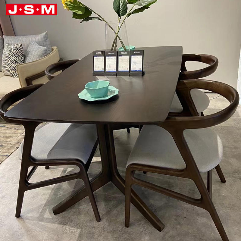 Nordic Wedding Antique Solid Wood Glass Revolving Industrial Large Dining Table 8 Chairs Set