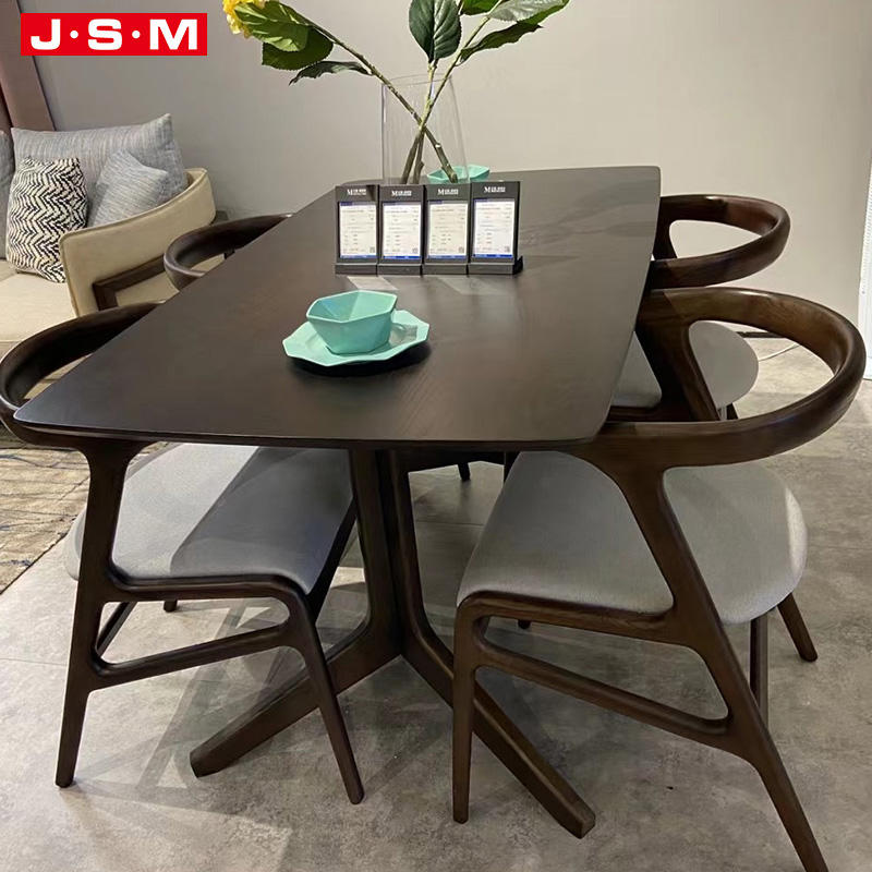 Nordic Wedding Antique Solid Wood Glass Revolving Industrial Large Dining Table 8 Chairs Set