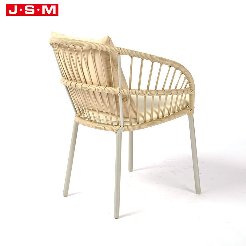 Modern Style Home Furniture Cooling Rope Metal Leg Single Dining Chair