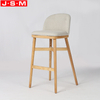 Counter Top Restaurant Hotel Wooden Frame Bar Stools For Restaurants Kitchen White Seat
