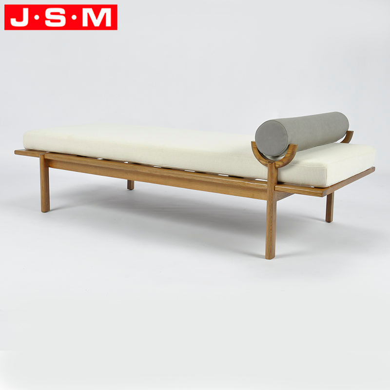 Modern Commercial Restaurant Outdoor Garden Upholstered Solid Wooden Bench