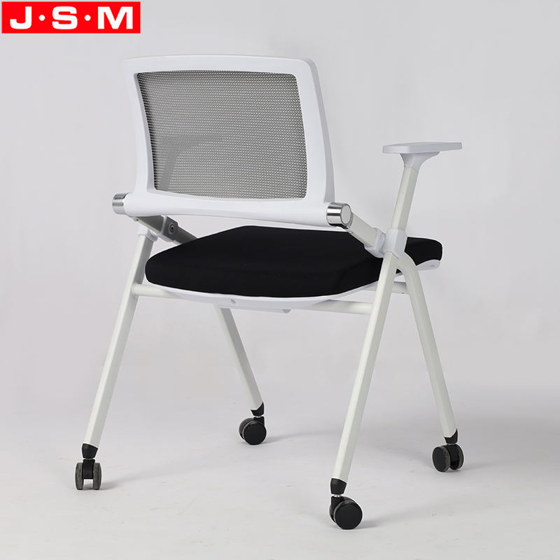 Metal Aluminum Alloy Office Chair Computer Foldable Mesh Office Chair With Four Wheel