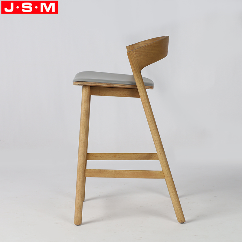 Wood High Bar Stool