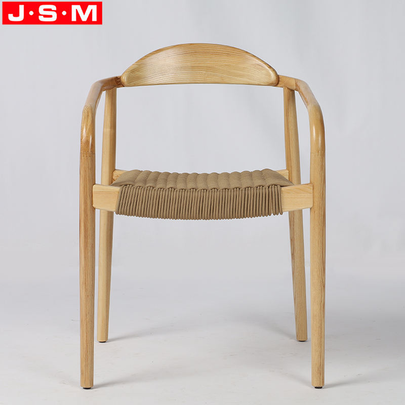 Cotton Rope Seat Dining Chair Home Furniture Restaurant Wooden Timber Frame Dining Chair