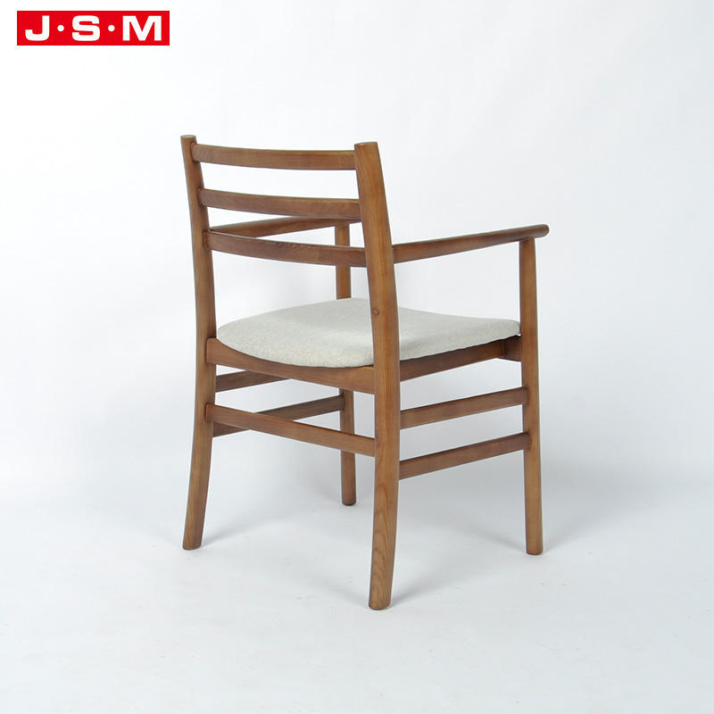 Nordic Modern Coffee House Nubuck Wood Chairs Cushion Seat Dining Chair